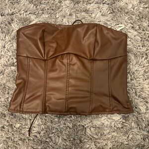Brown leather top